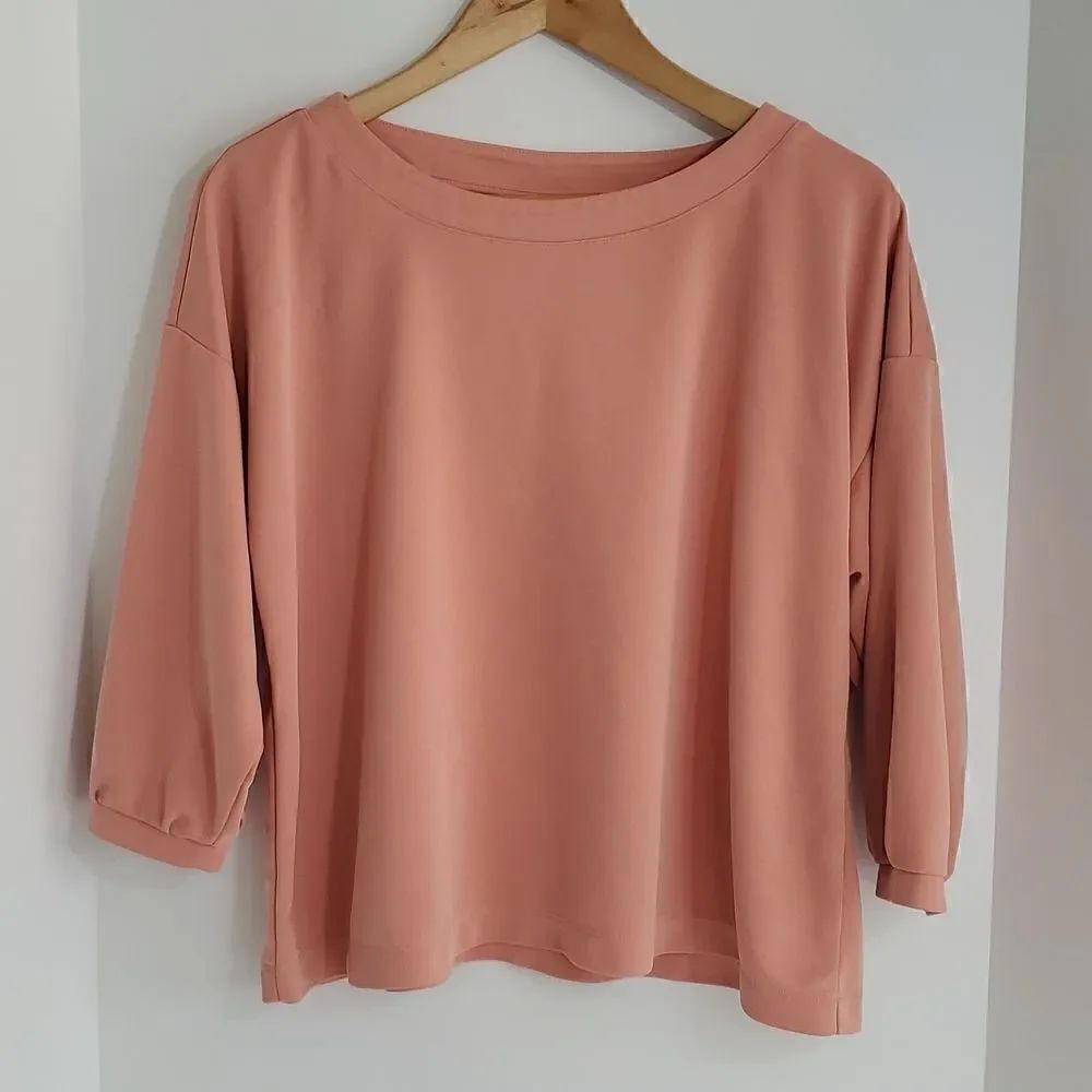 Pure Jill Sand-Washed Piqué Relaxed-Sleeve Top Size MP
